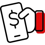 Phone with dollar sign icon representing flexible insurance payment options to suit your lifestyle., Picture